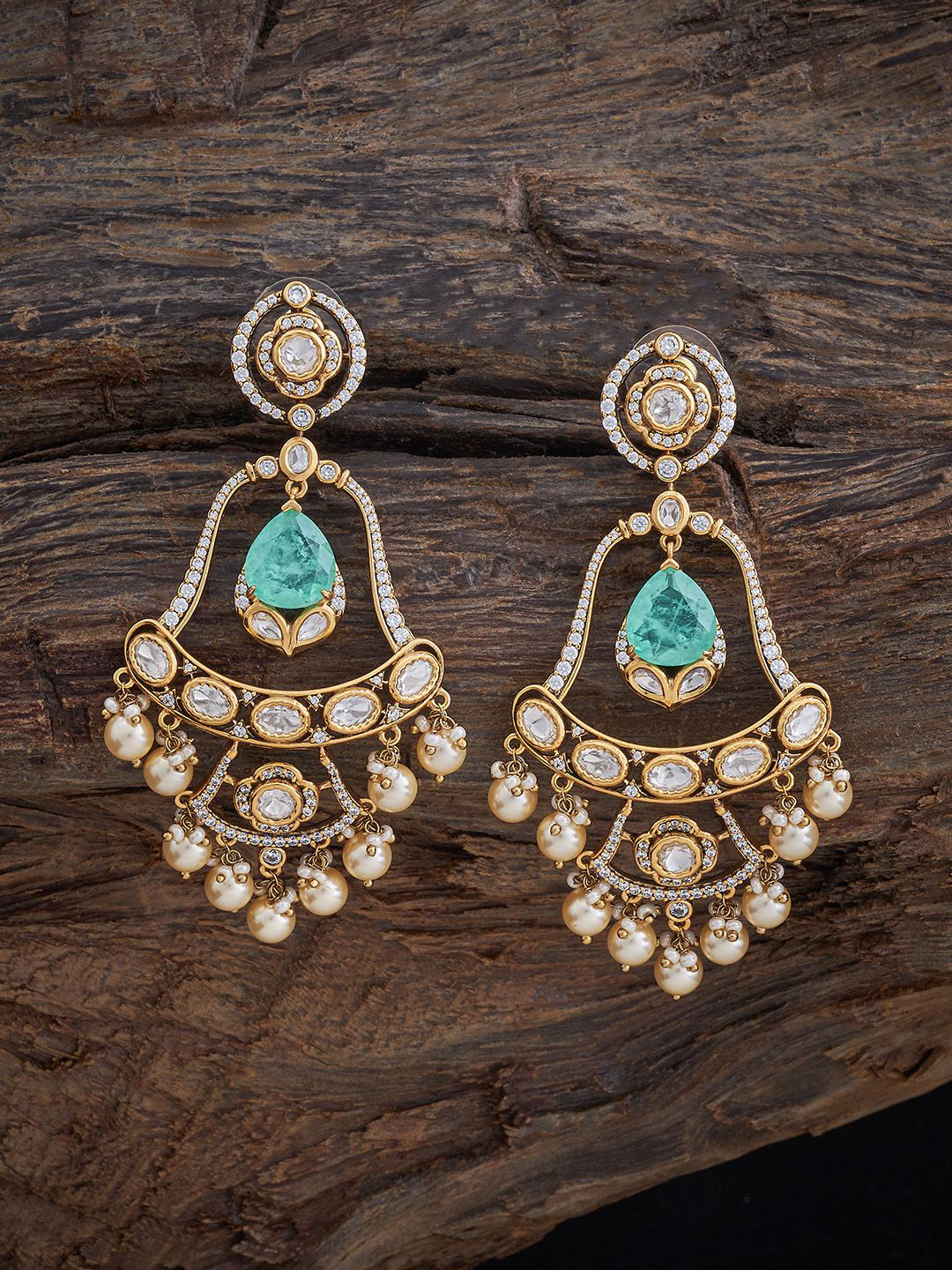 

Kushal's Fashion Jewellery Teardrop Shaped Drop Earrings, Green