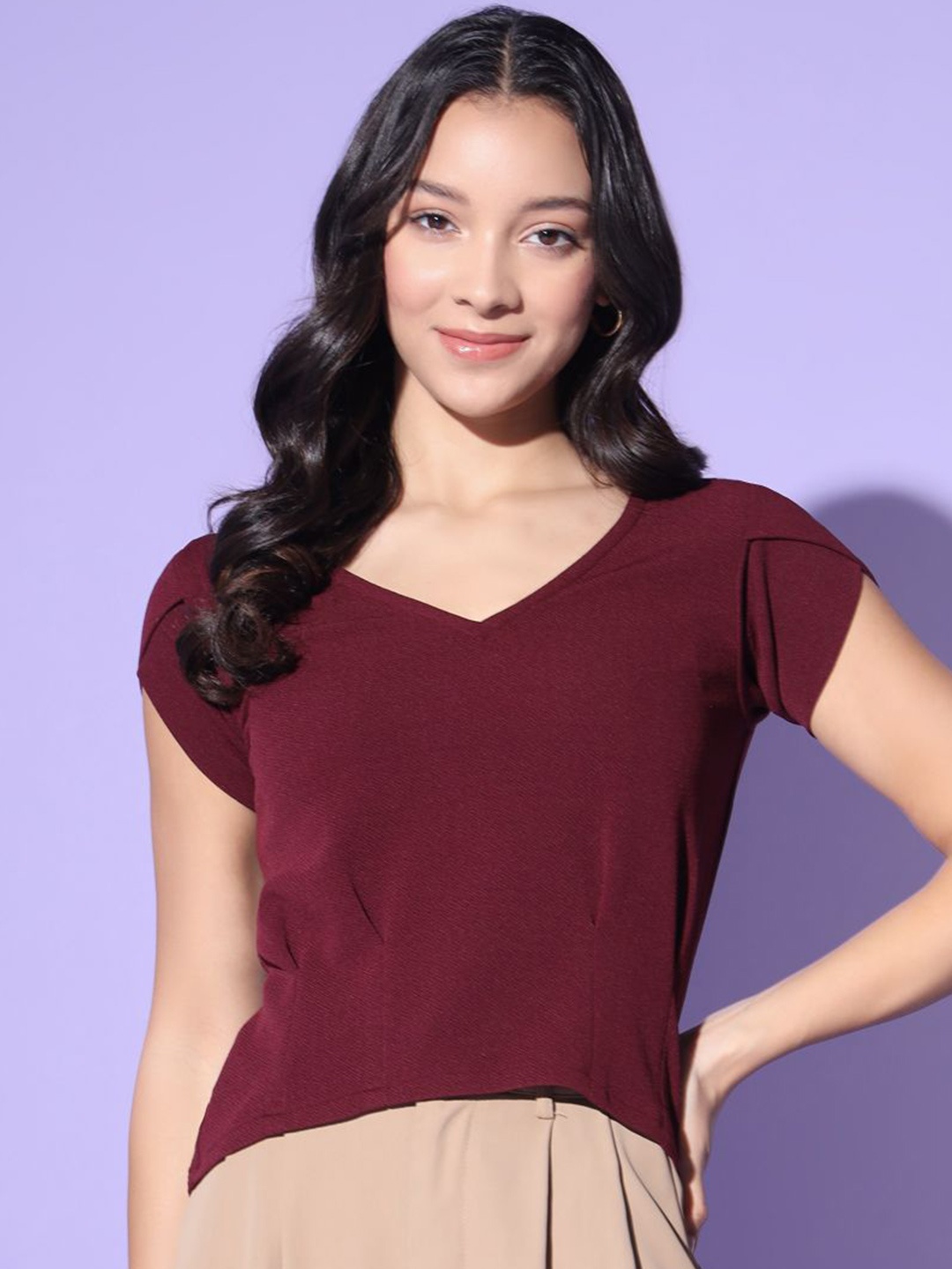 

BAESD Blouson Top, Maroon