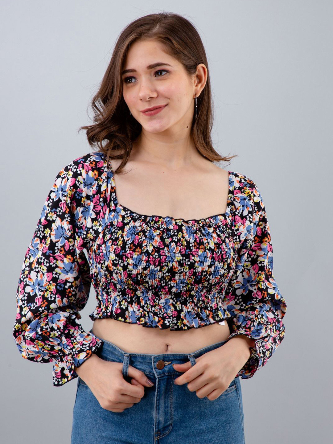 

all about you Floral Print Crop Top, Multi