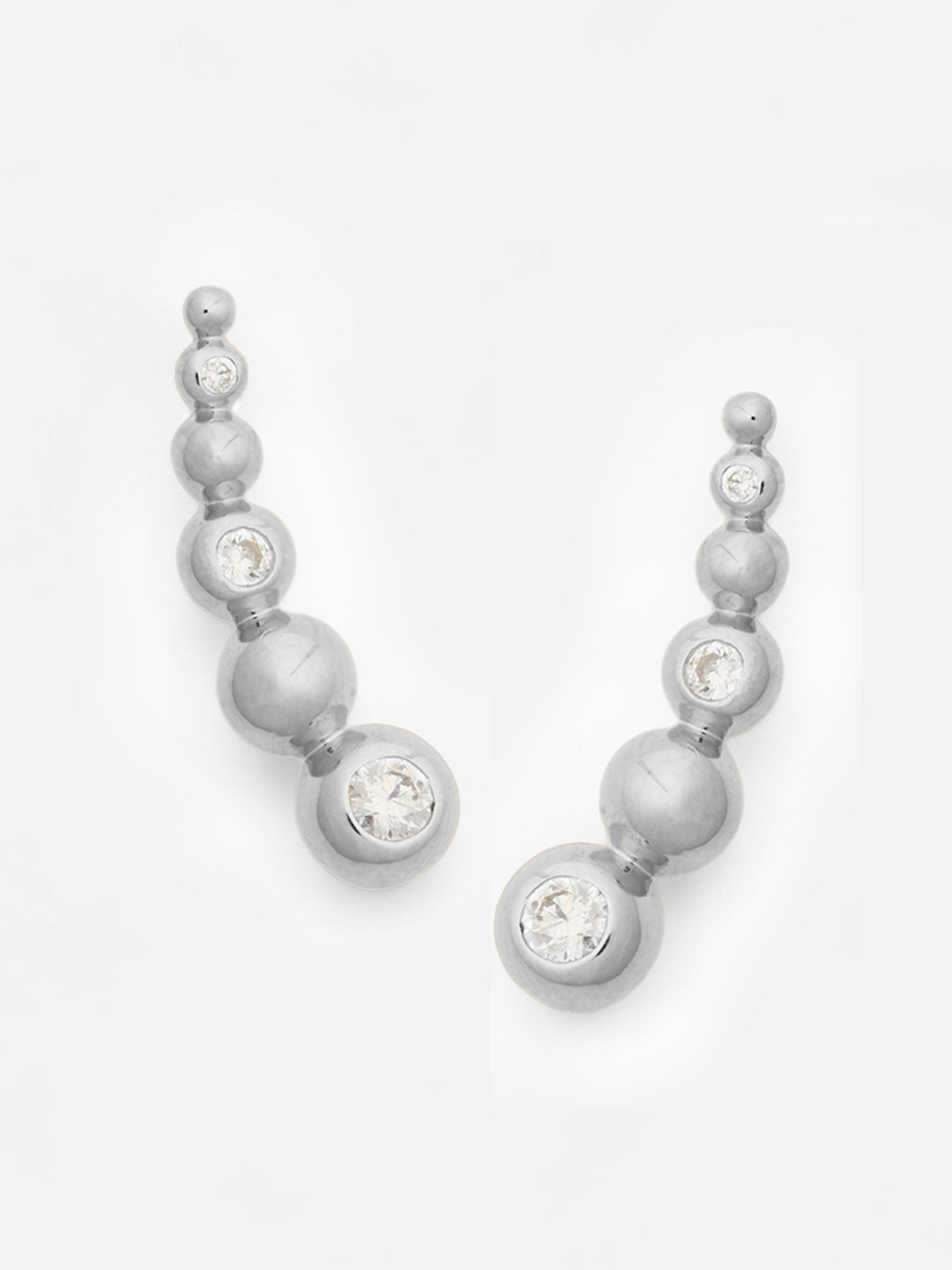 

Trisu Contemporary Ear Cuff Earrings, Silver