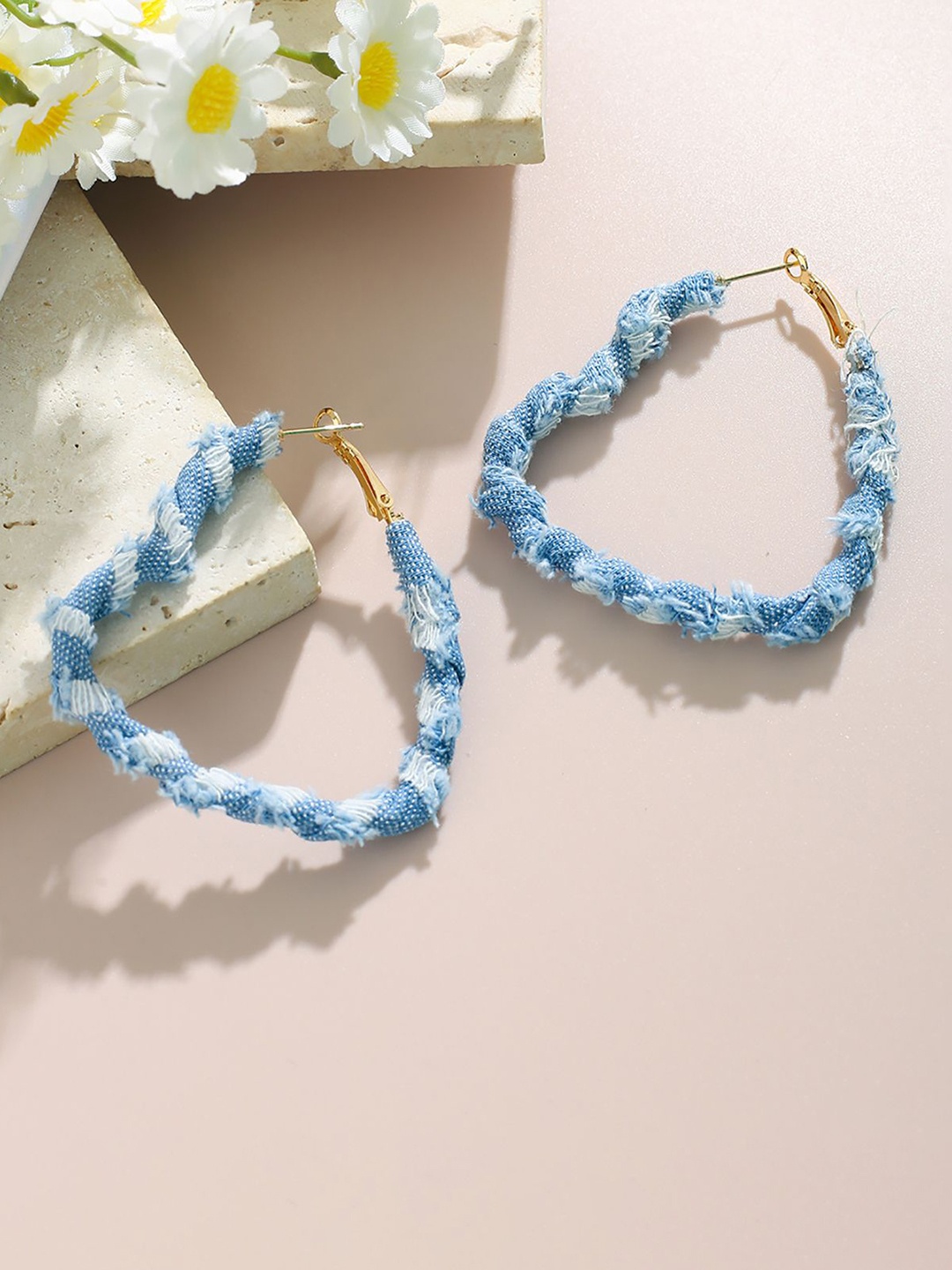 

StyleCast x Revolte Heart Shaped Half Hoop Earrings, Blue