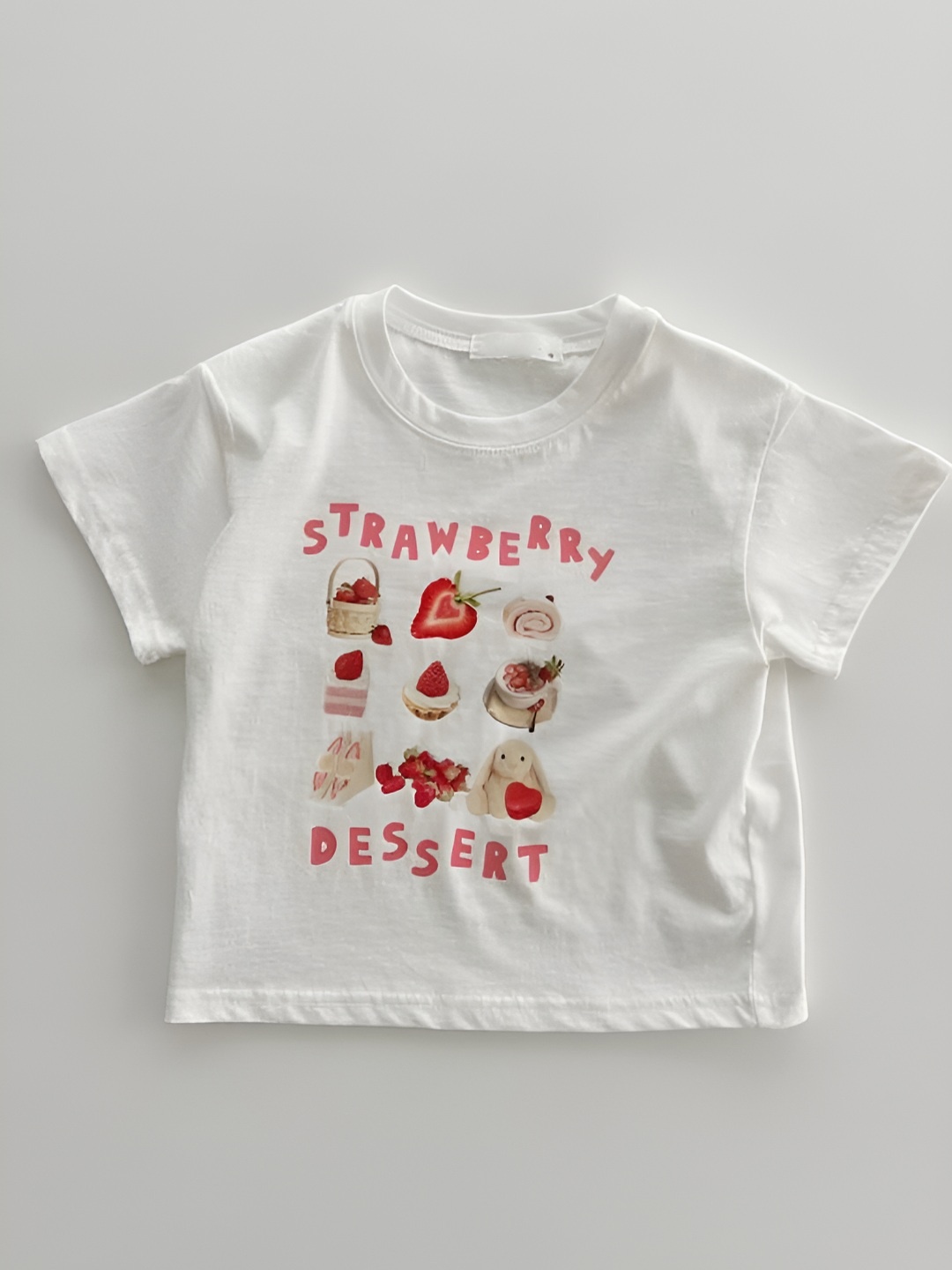 

LULU & SKY Girls Graphic Printed Round Neck Cotton T-shirt, White