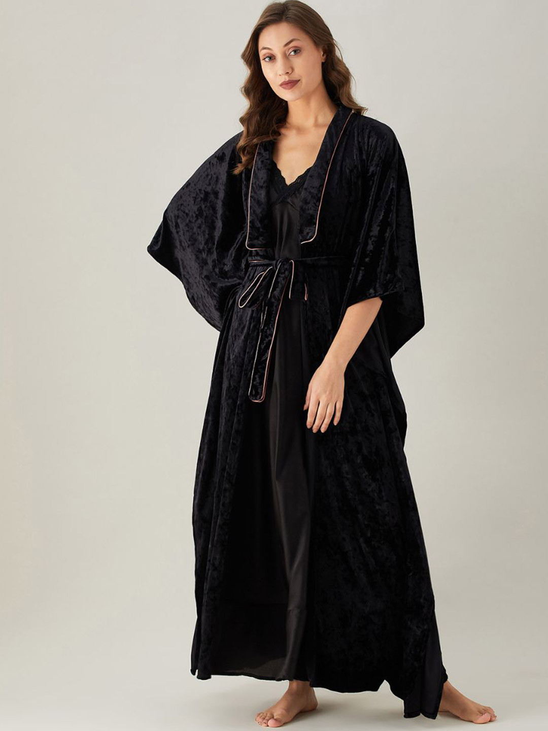 

The Kaftan Company Maxi Nightdress, Black