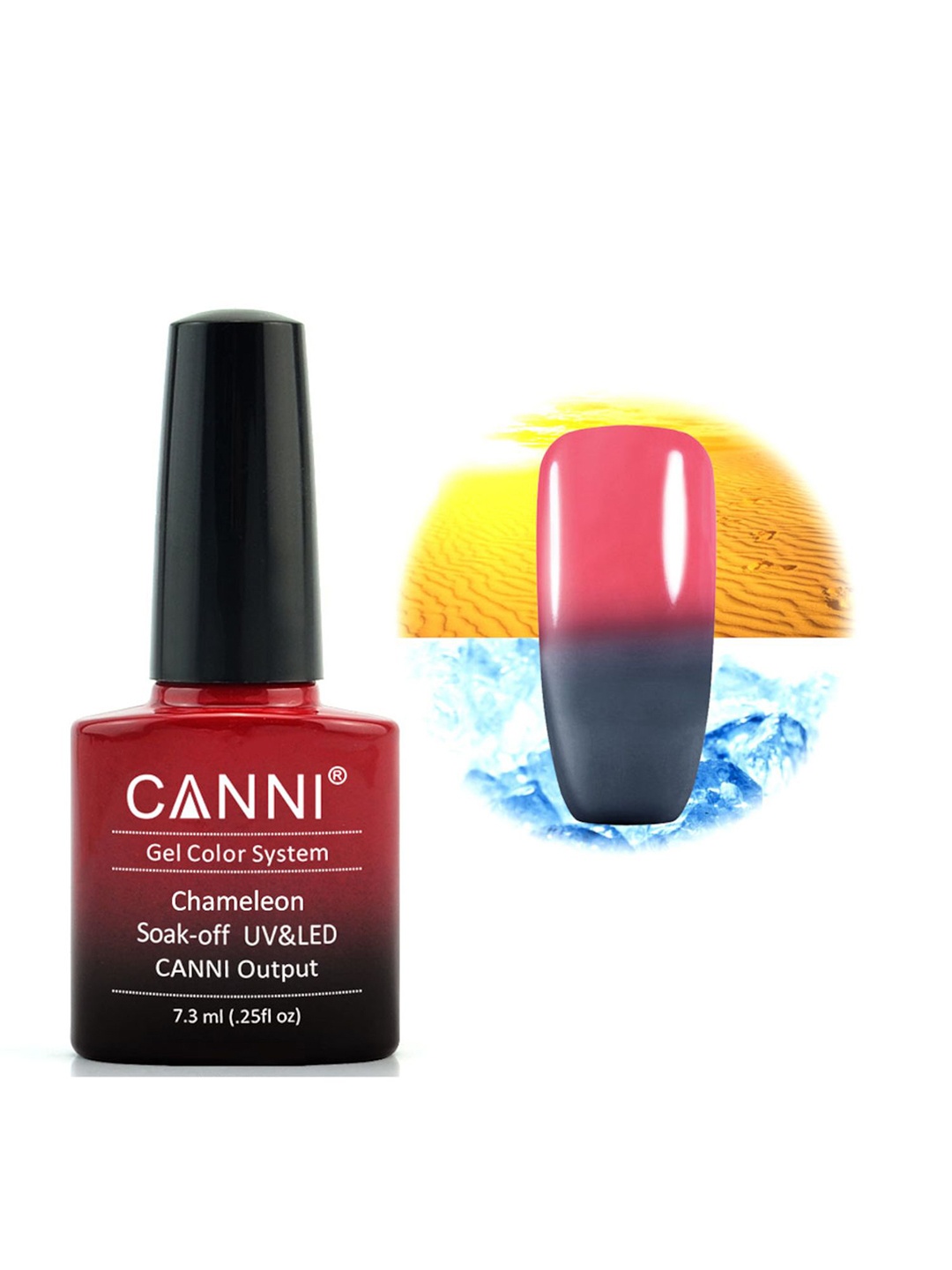 

CANNI Chameleon Soak Off UV & LED Temperature Color Changing Nail Polish - 7.3 ml - TG-346, Pink