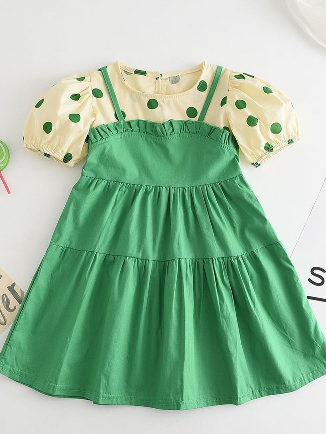 

LULU & SKY Pinafore Dress, Green