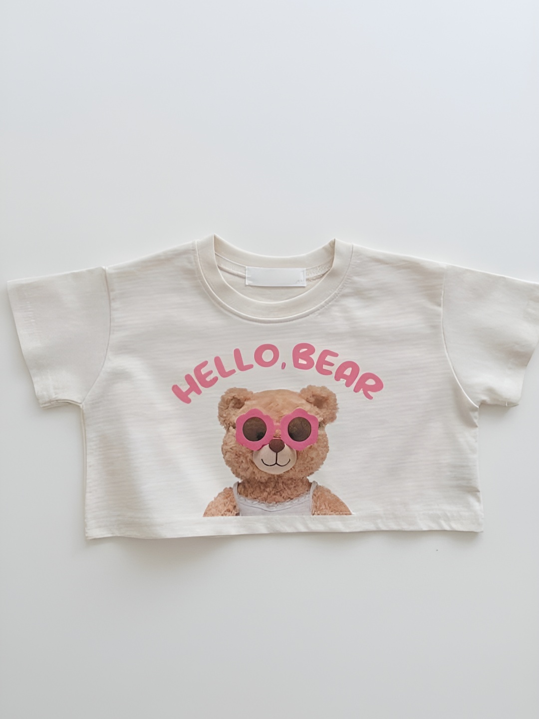 

LULU & SKY Girls Printed Applique T-shirt, Beige