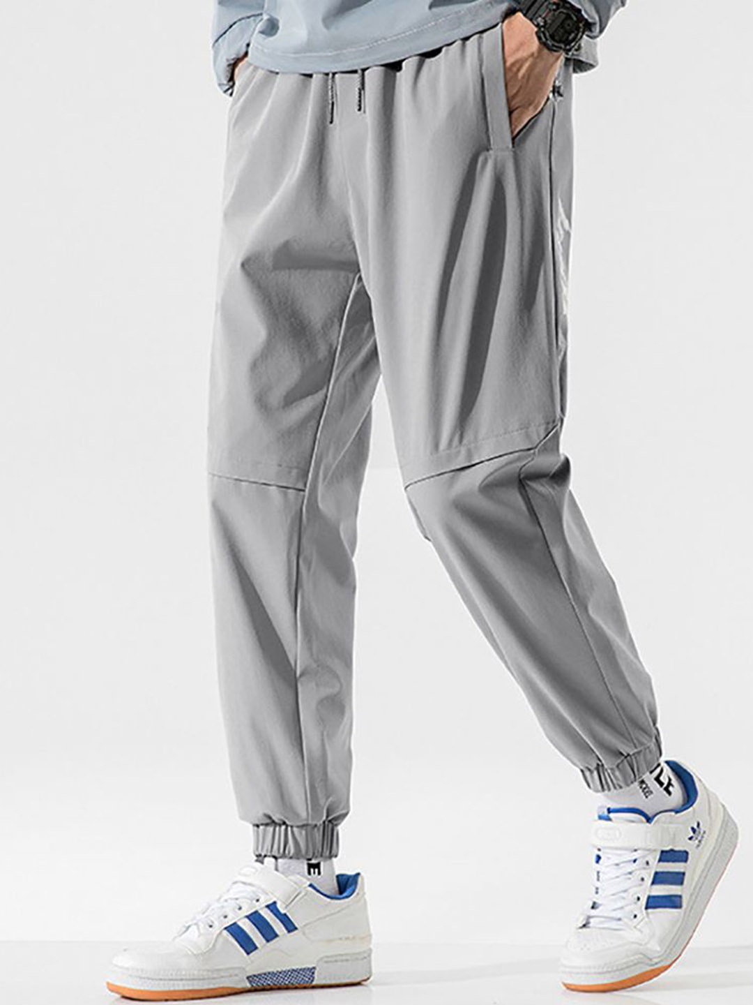 

StyleCast x Revolte Men Easy Wash Joggers Trousers, Grey