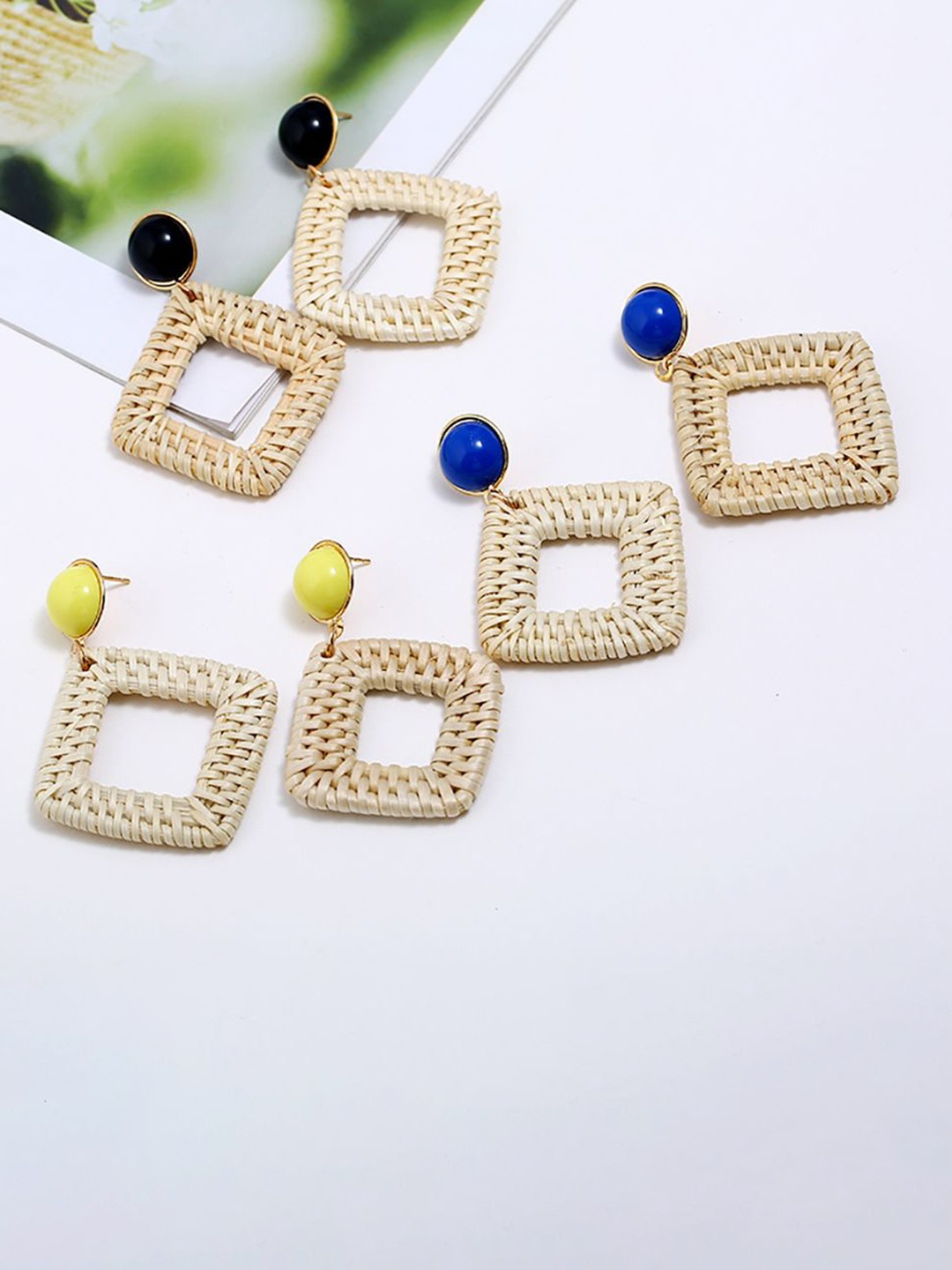 

StyleCast x Revolte Square Drop Earrings, Black