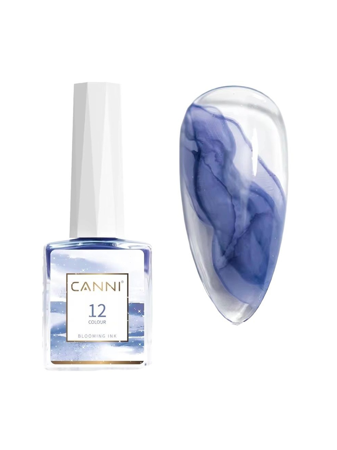 

CANNI Blooming Ink 16 Color Marble Gradient Nail Polish 9 ml - Shade 12, Blue