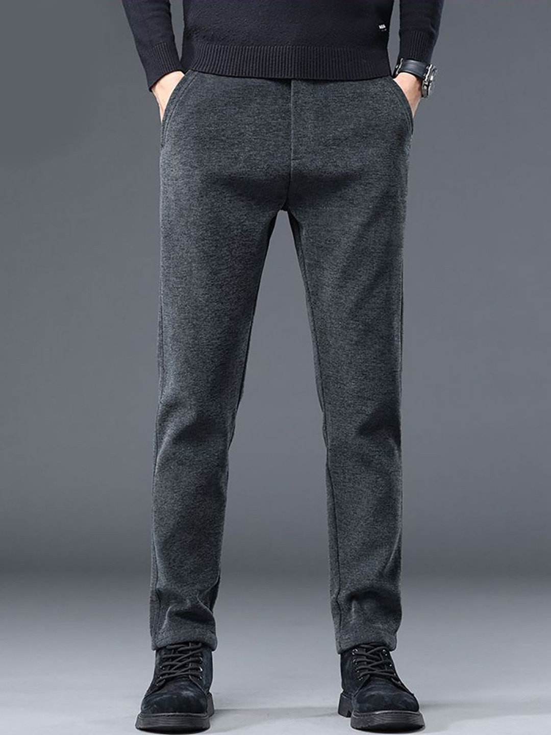 

StyleCast x Revolte Men Easy Wash Trousers, Grey