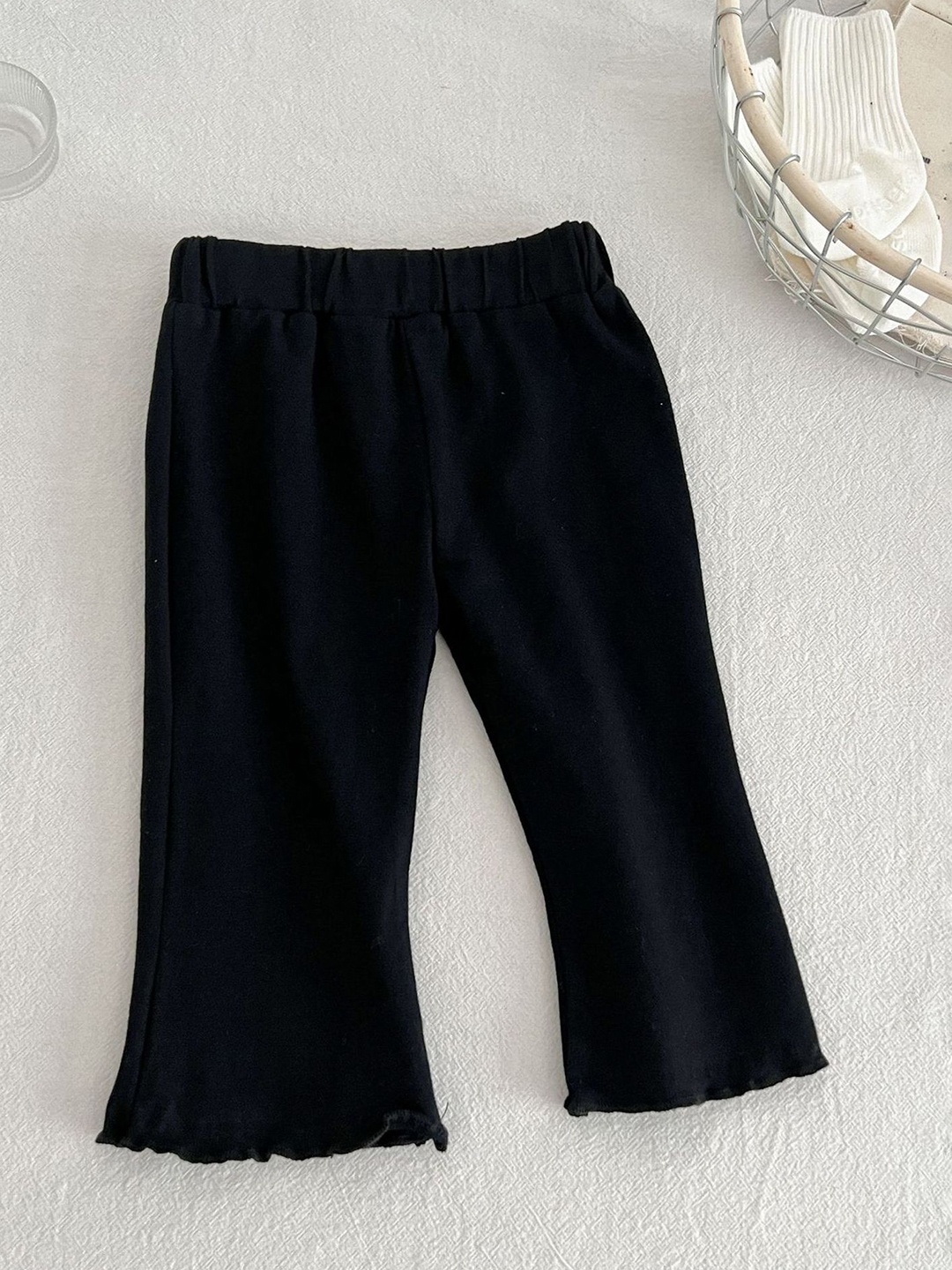 

LULU & SKY Girls Straight Fit High-Rise Culottes Trousers, Black