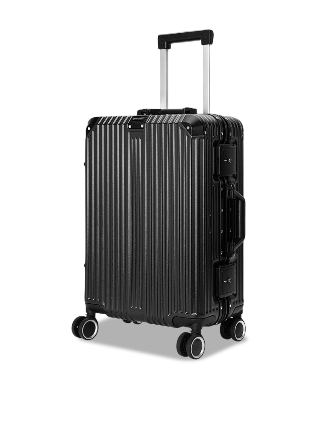 

FUR JADEN The Voyager Textured Hard-Sided Medium Trolley Bag, Black