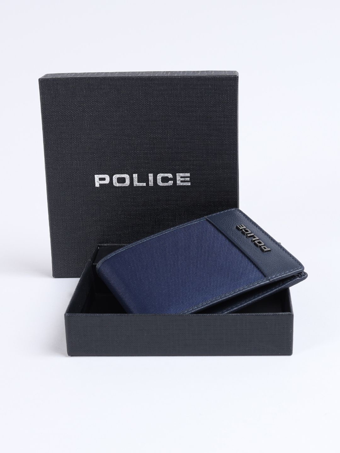 

Police Men Textured Leather Two Fold Wallet, Blue