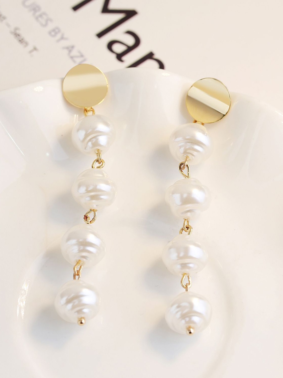 

StyleCast x Revolte Classic Drop Earrings, White