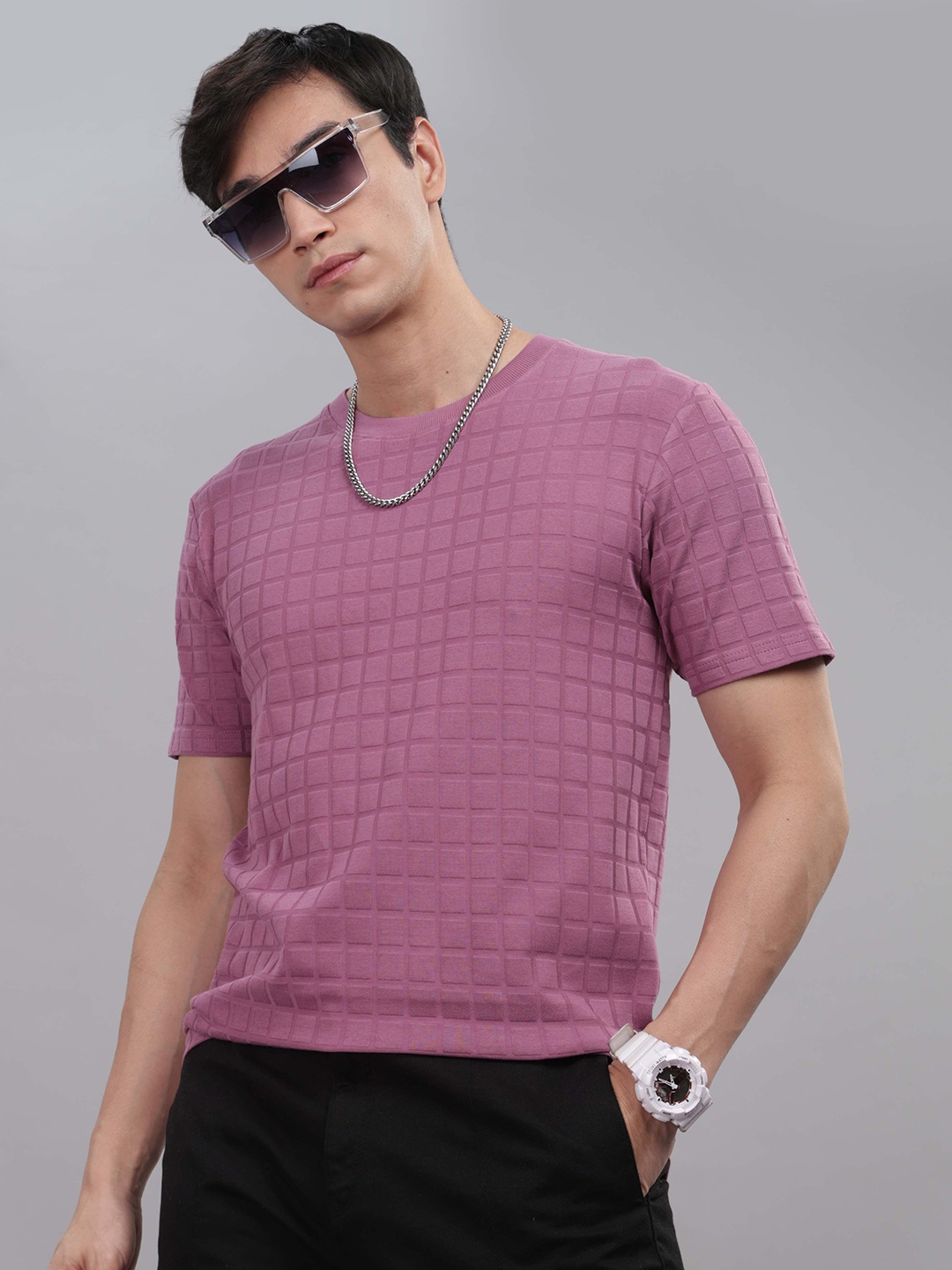 

TOMHIDDLE Men Pockets T-shirt, Pink