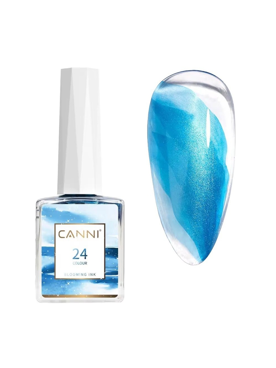 

CANNI Liquid Smoke Bubble Varnish Gradient Painting Nail Polish Ink 24, Multi