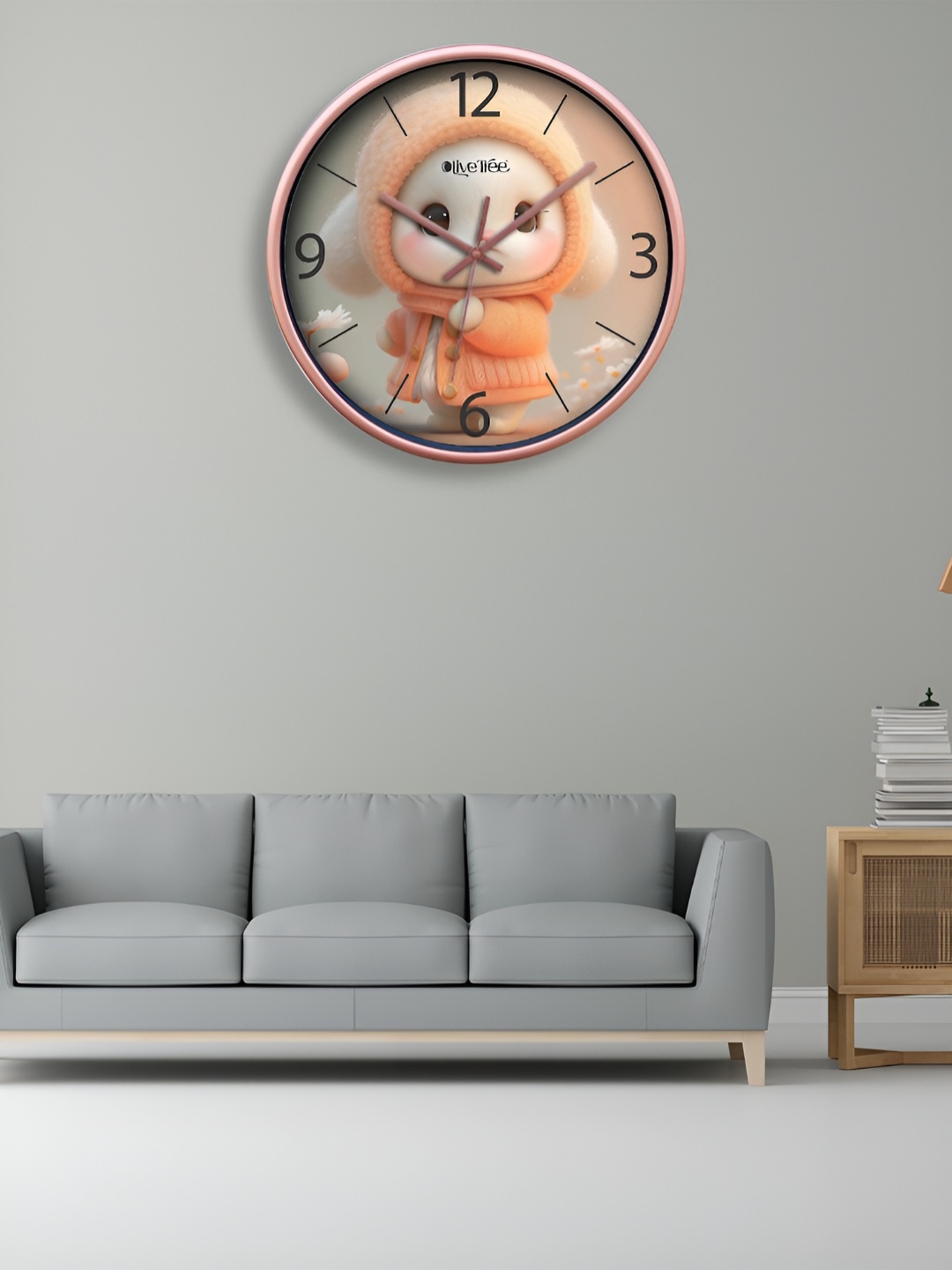 

OLIVE TREE Copper-Toned & White Printed Contemporary Wall Clock