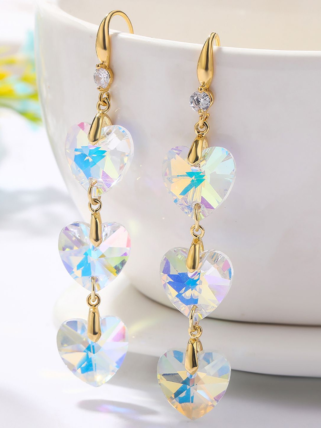 

StyleCast x Revolte Floral Drop Earrings, White