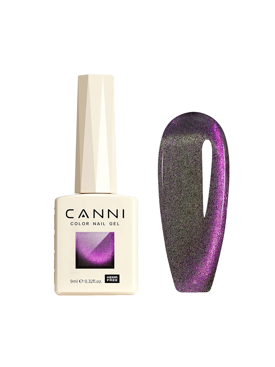 

CANNI Hema Free Glitter UV Nail Gel Polish - 9 ml - 8046, Purple