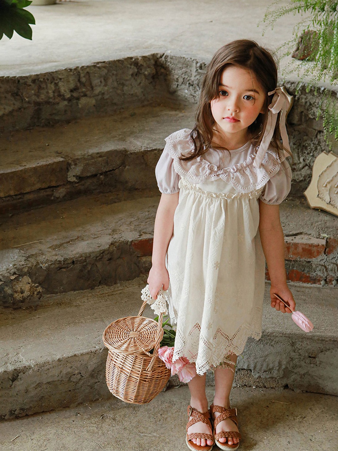 

LULU & SKY Floral A-Line Dress, Beige