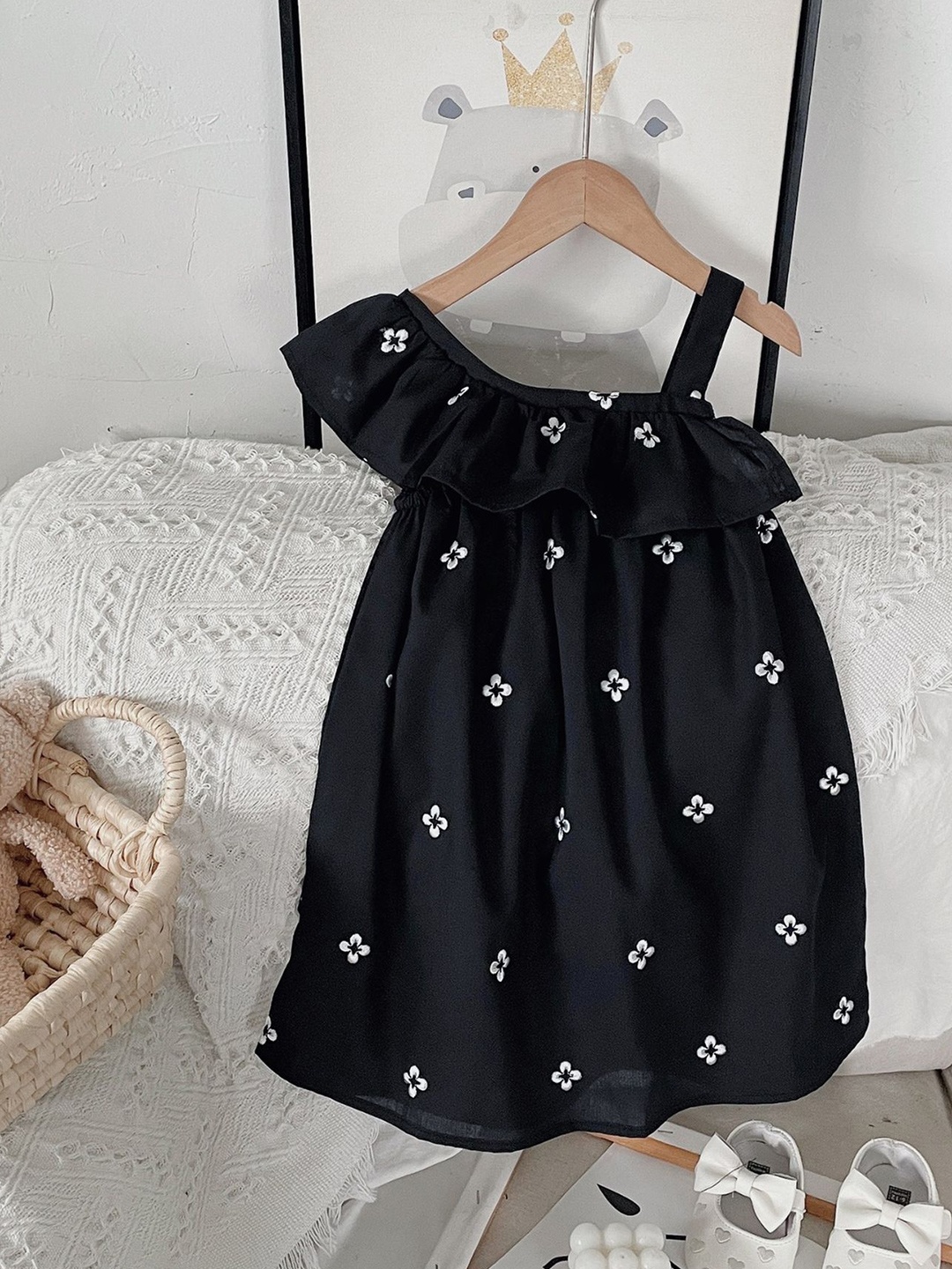 

LULU & SKY Print Fit & Flare Dress, Black