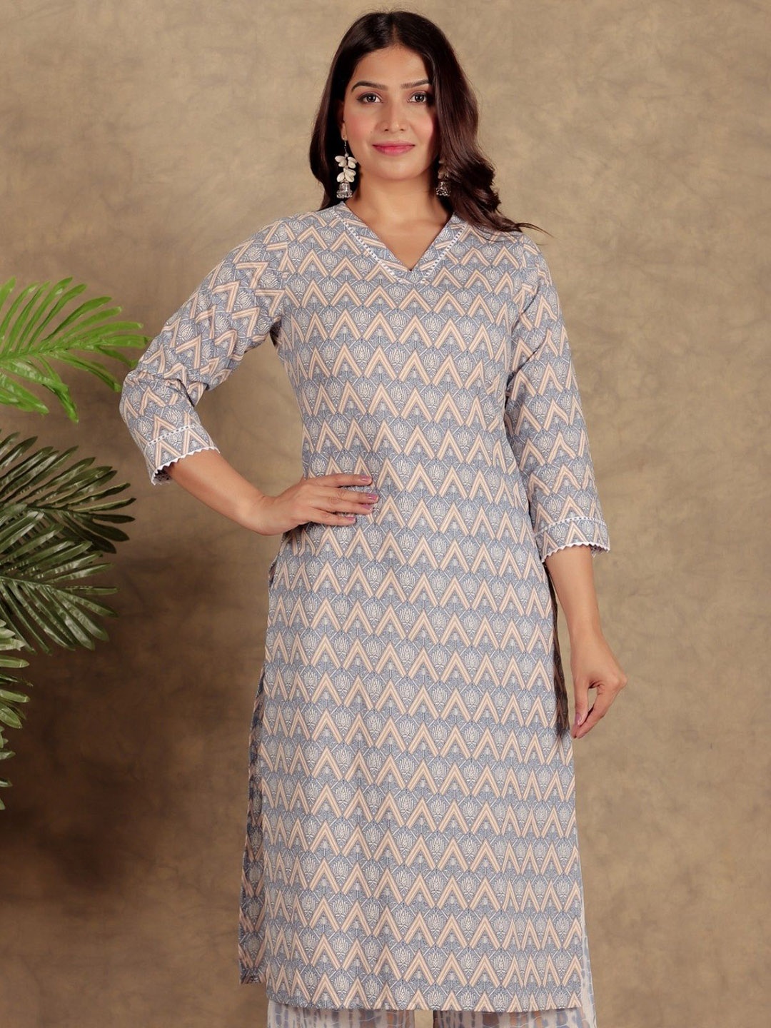 

Aramya Women Geometric Printed Kurta, Blue