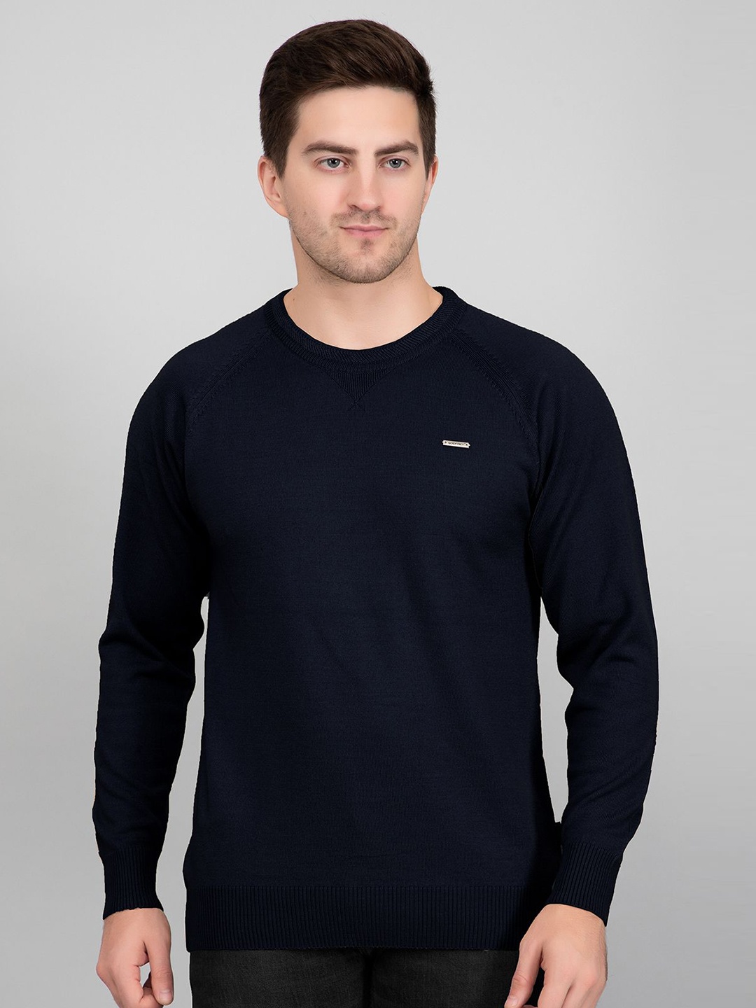 

GODFREY Men Woollen Pullover, Navy blue