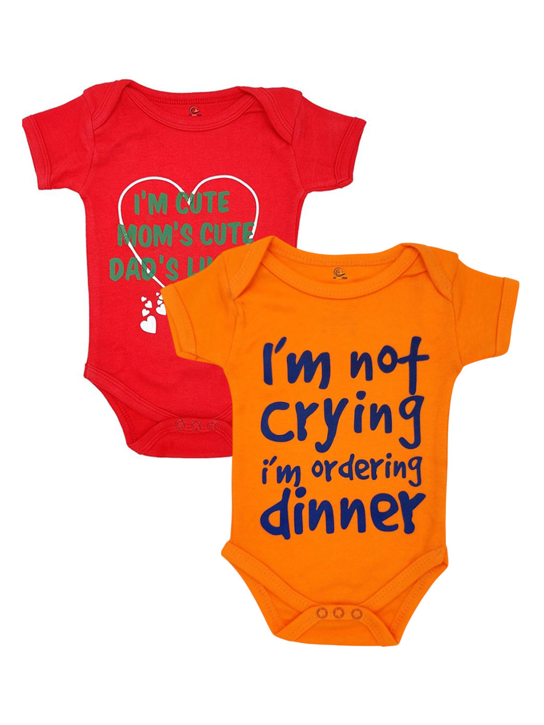 

BAESD Infants Pack Of 2 Printed Cotton Bodysuits, Yellow