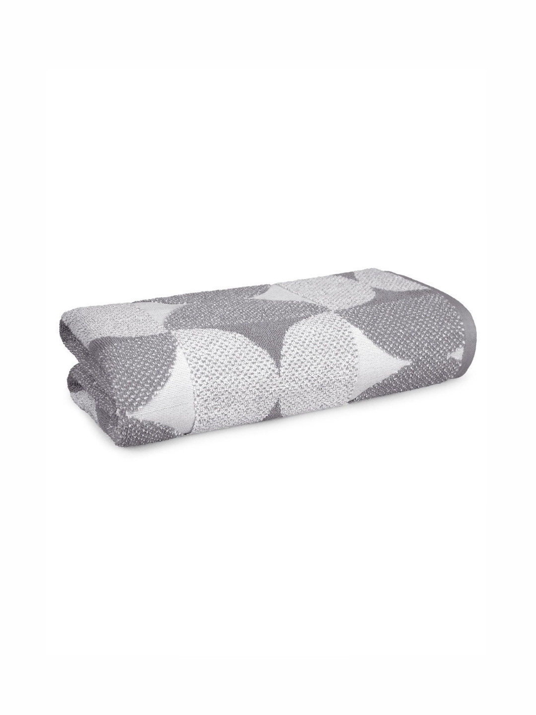 

MYTRIDENT Grey & White Printed Cotton 600 GSM Bath Towel