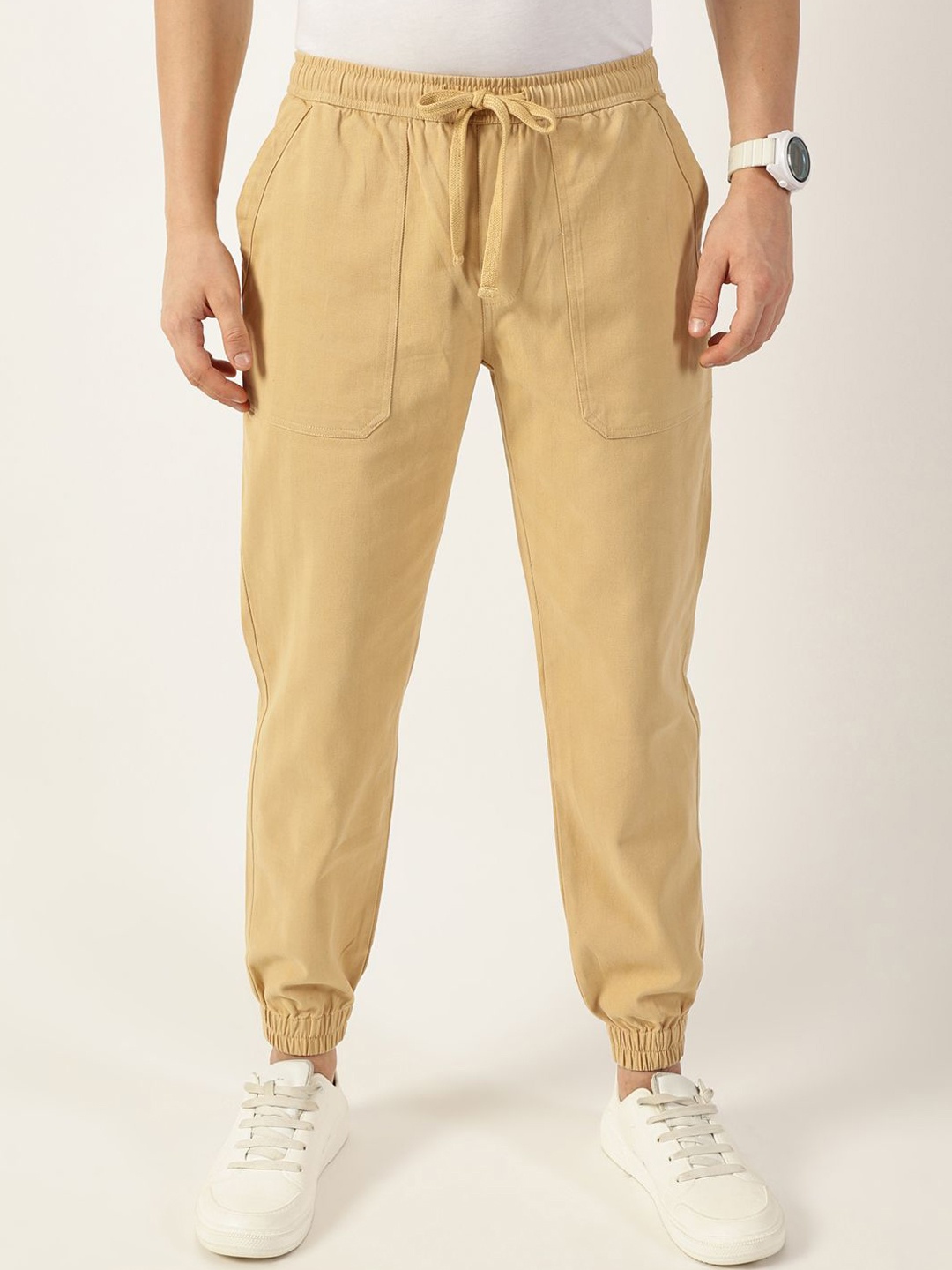 

Thomas Scott Men Smart Easy Wash Joggers Trousers, Beige