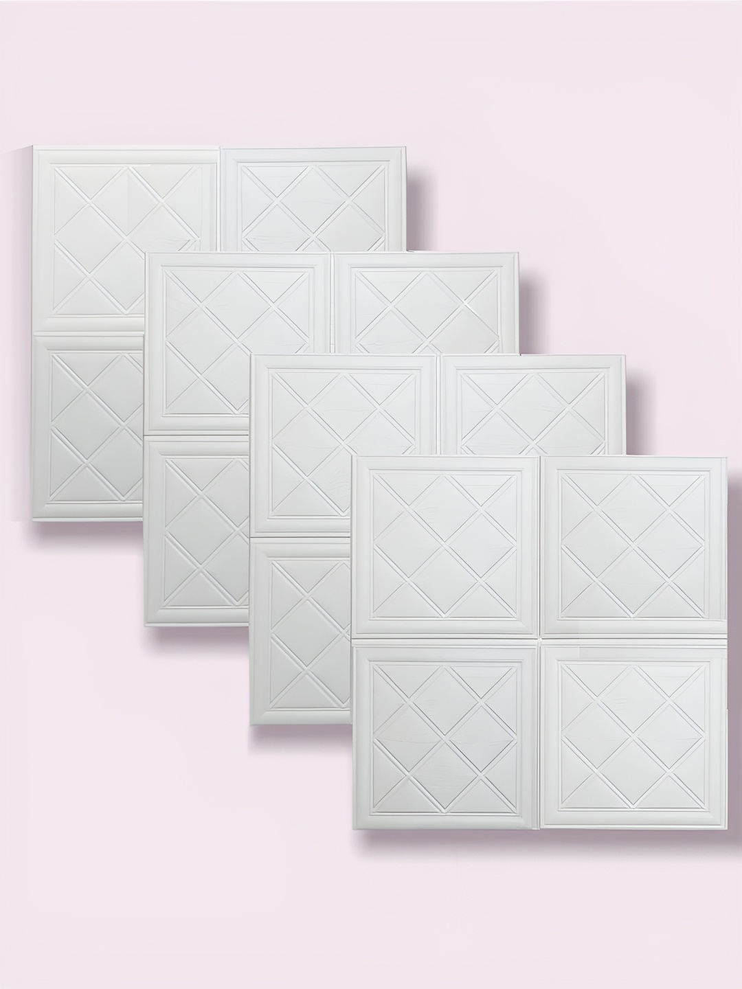 

Lukzer White Self Adhesive 3D Wall Panel
