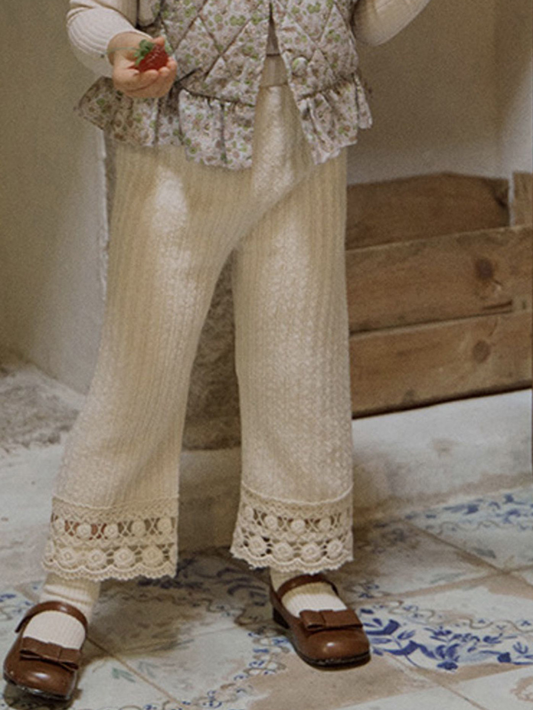 

LULU & SKY Girls Straight Fit Trousers, Beige