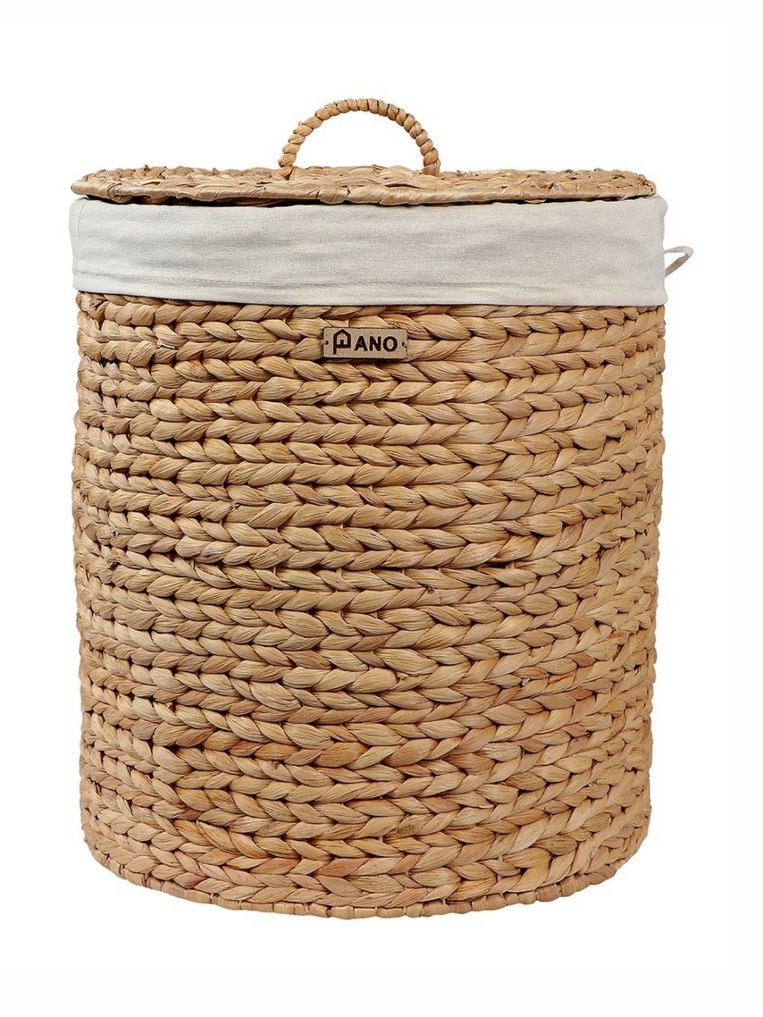 

Pano Khaki Goa Natural Weicker Laundry Basket with Lid