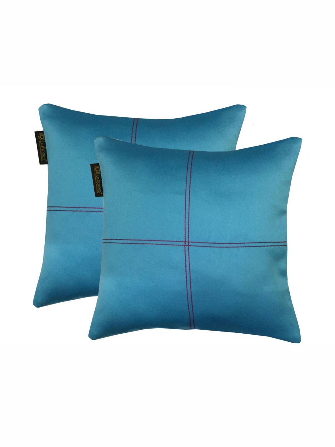 

Lushomes Blue Set of 2 Square Cushion Covers