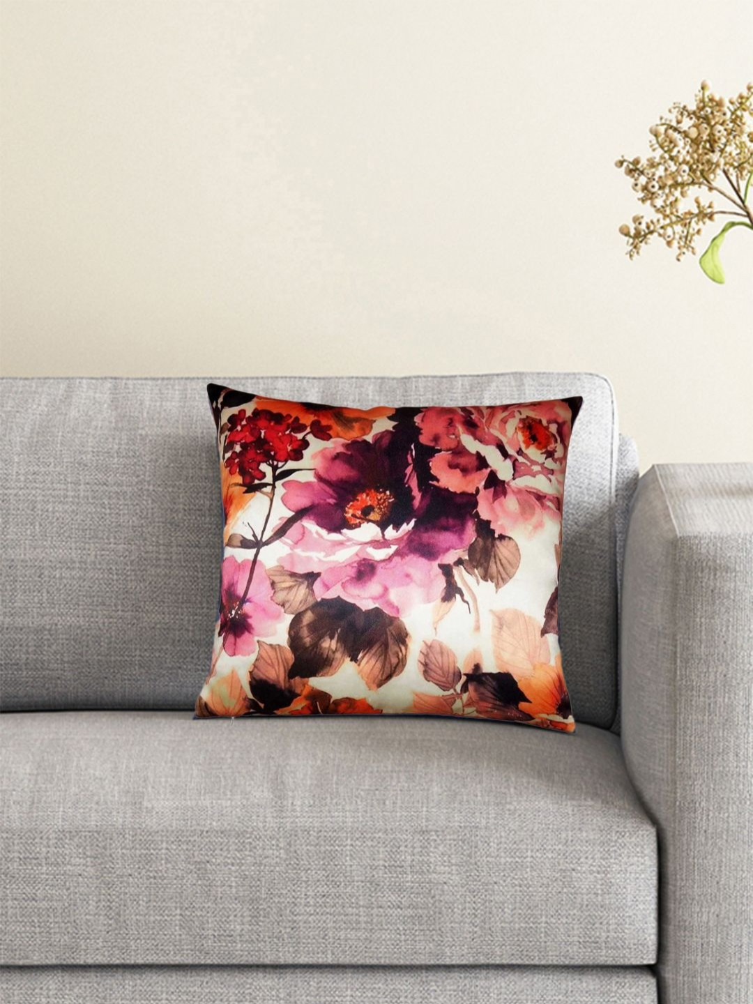 

Lushomes Multicoloured Square Cushion Covers, White