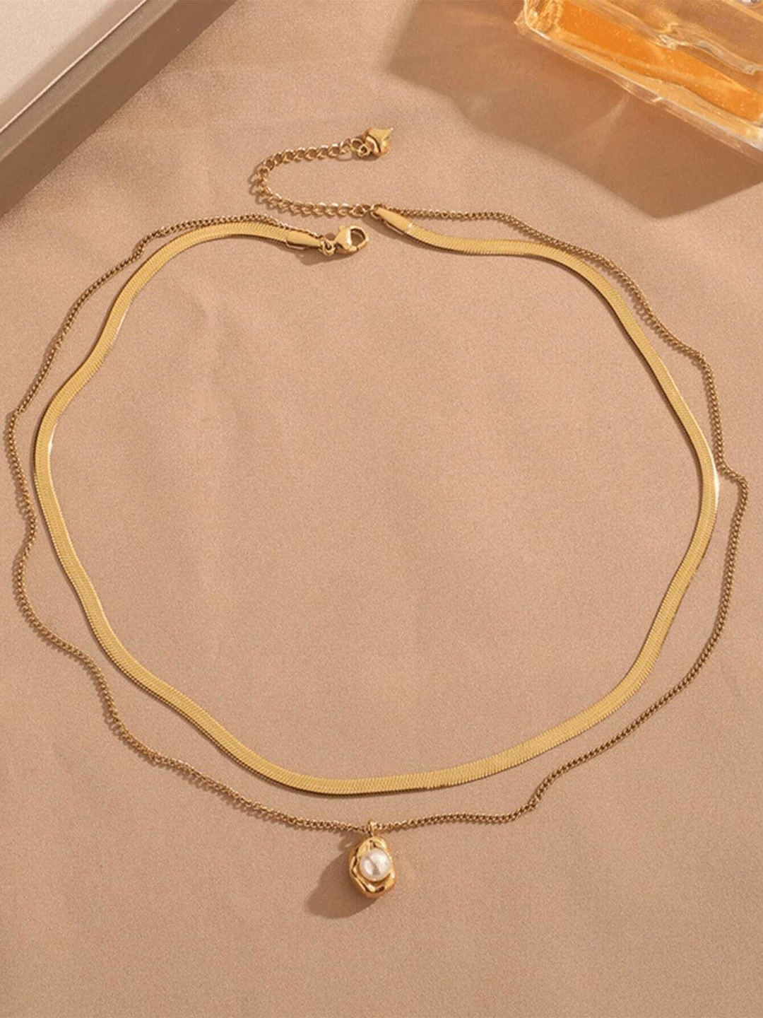 

Palli Creation Gold-Plated Circular Pendants with Chains