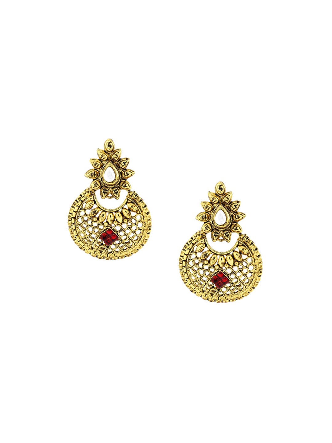 

ZIVOM Contemporary Chandbalis Earrings, Gold