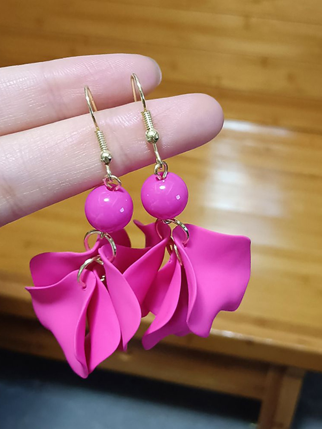 

StyleCast x Revolte Leaf Shaped Drop Earrings, Rose