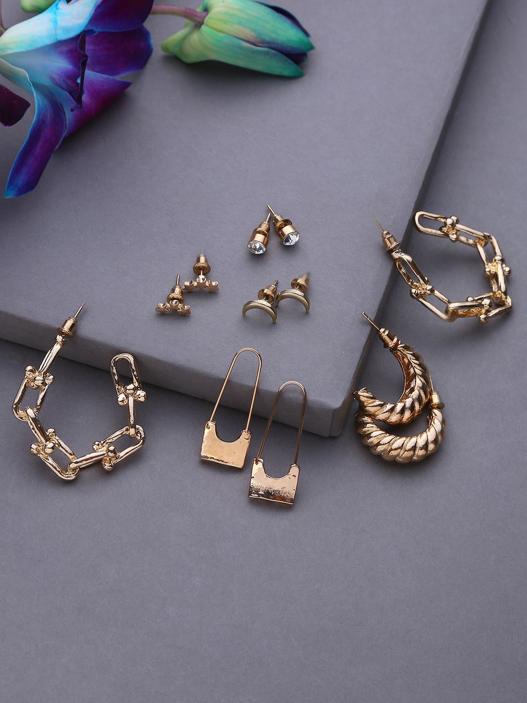 

glitchez Contemporary Drop Earrings, Gold