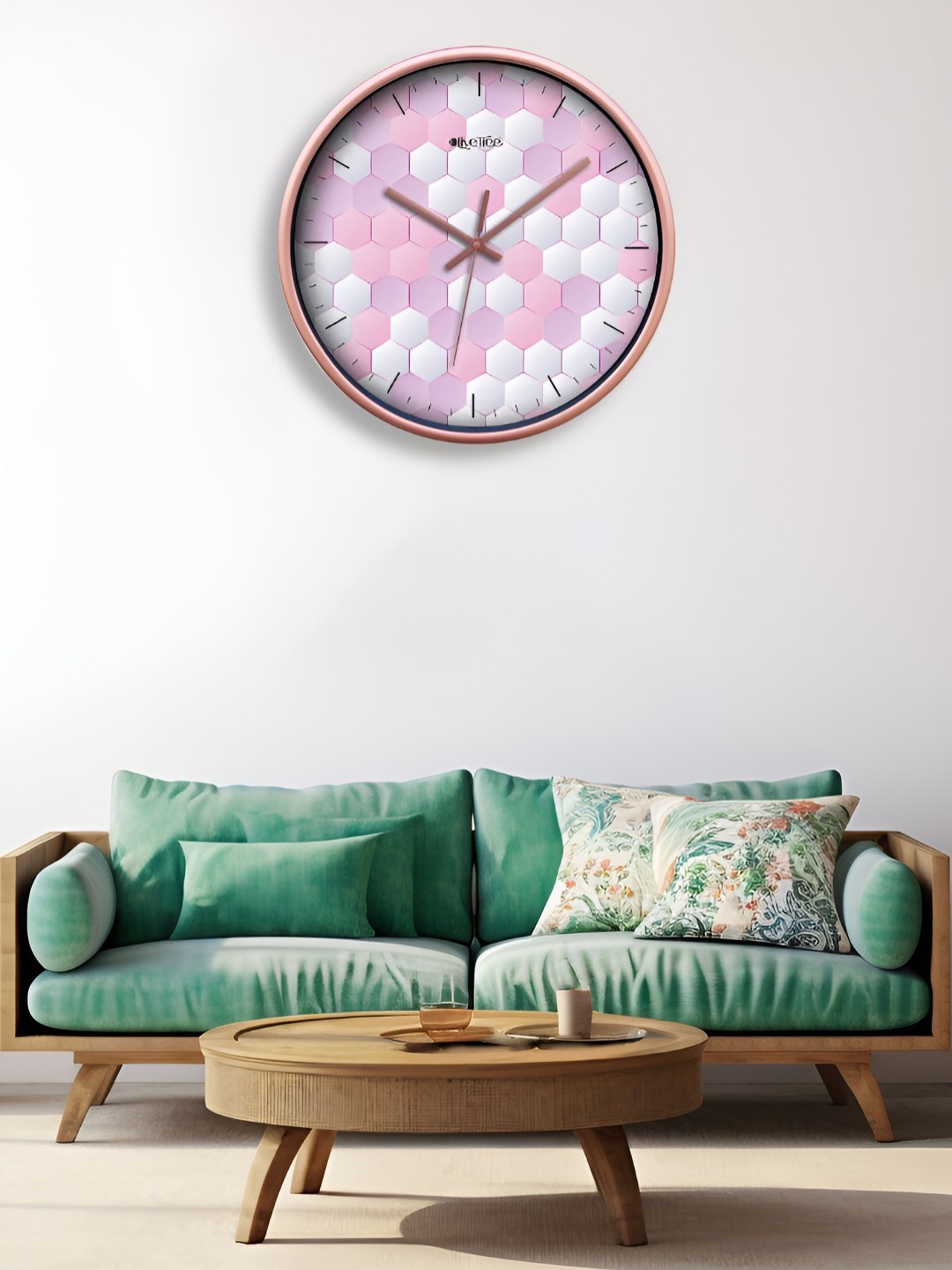 

OLIVE TREE Copper-Toned & White Printed Contemporary Wall Clock