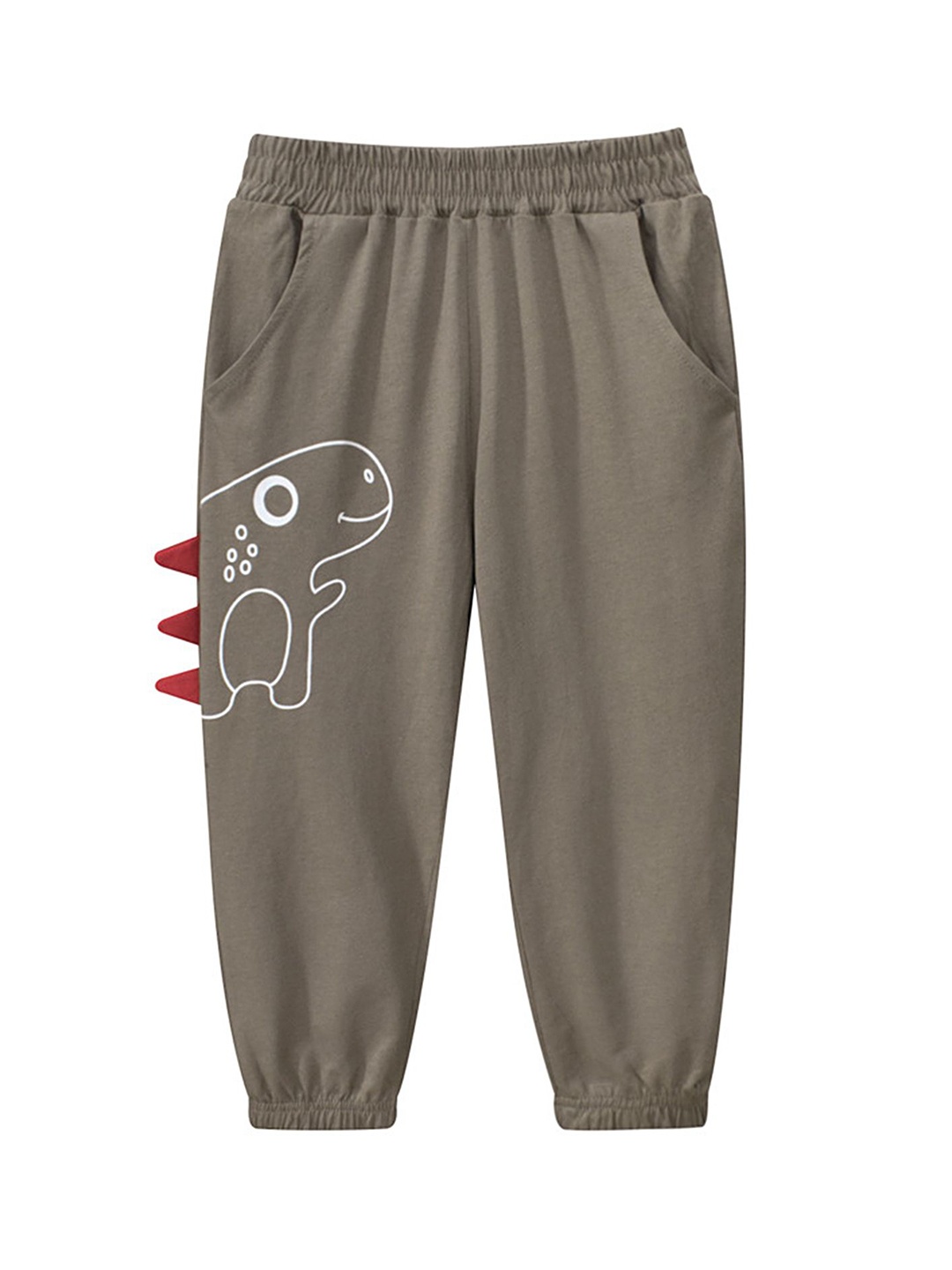 

LULU & SKY Boys Tapered Fit High-Rise Joggers Trousers, Khaki