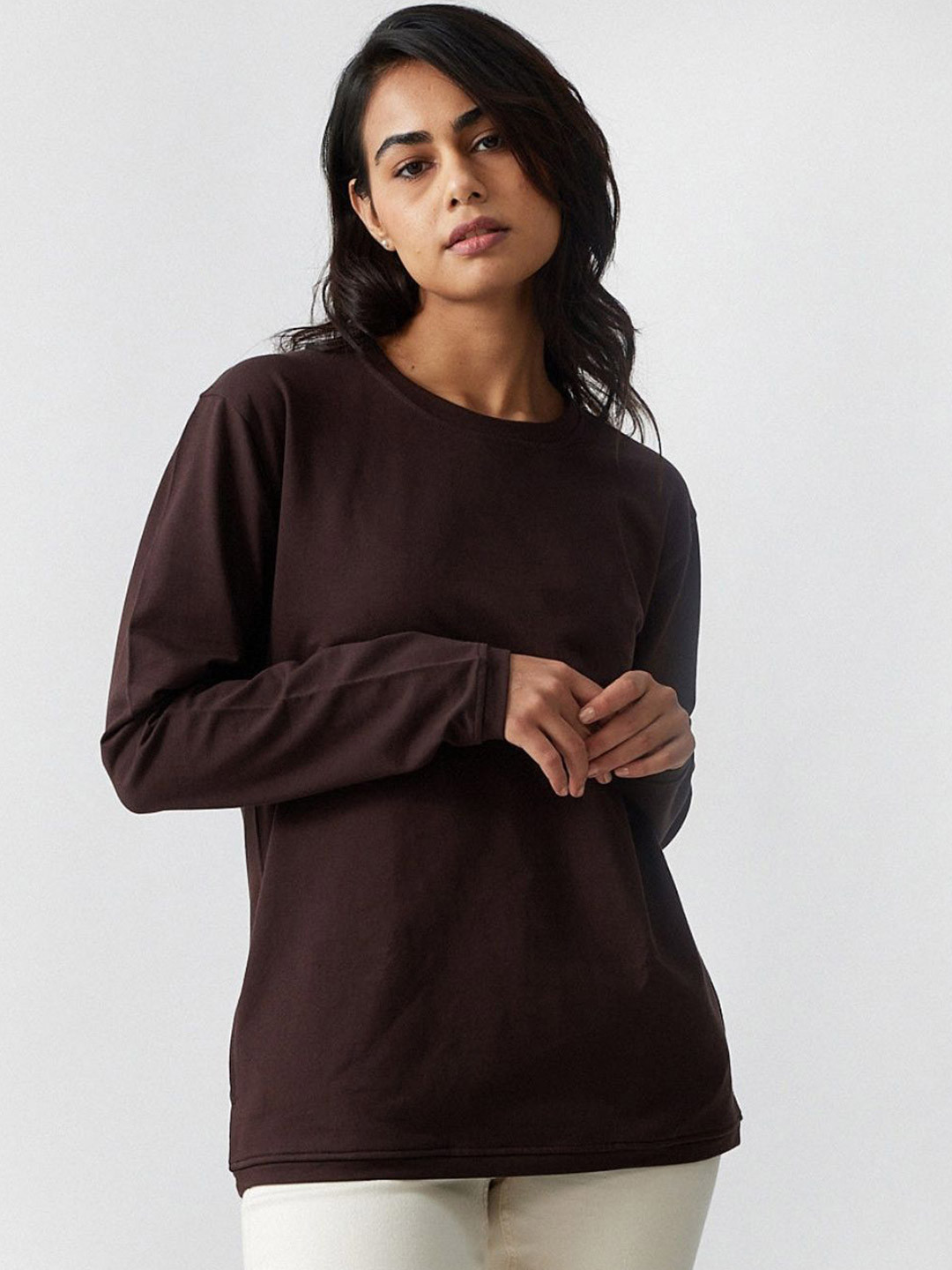 

Creatures of Habit Women Pima French Terry Sweatshirt, Brown