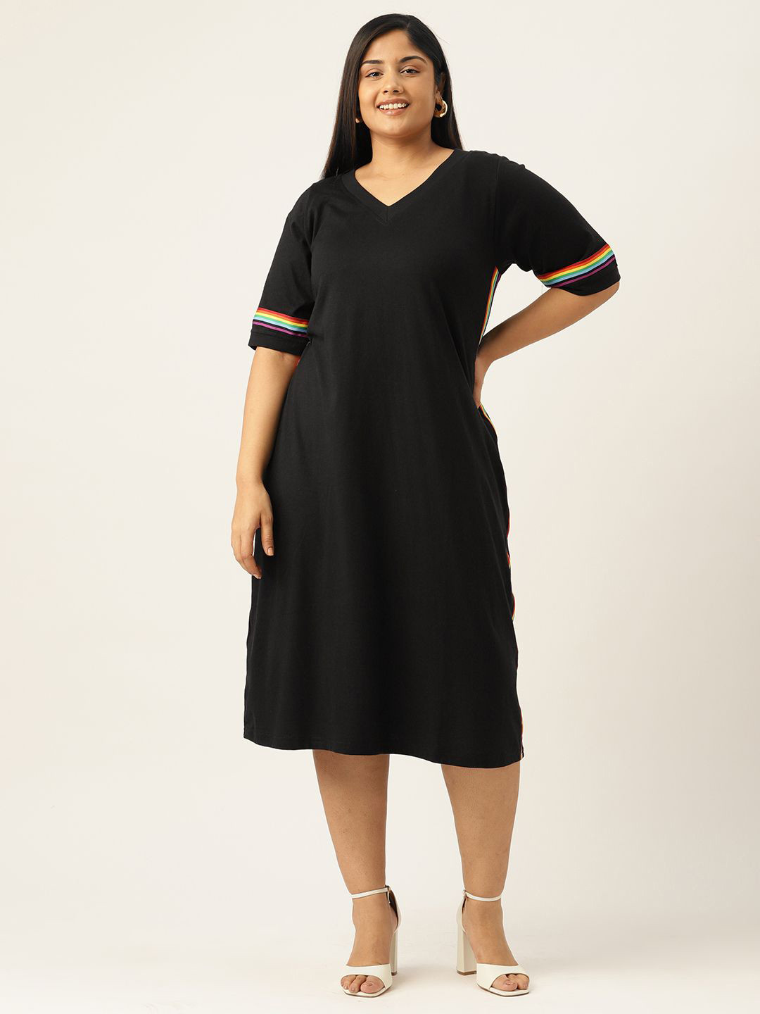 

theRebelinme A-Line Midi Dress, Black