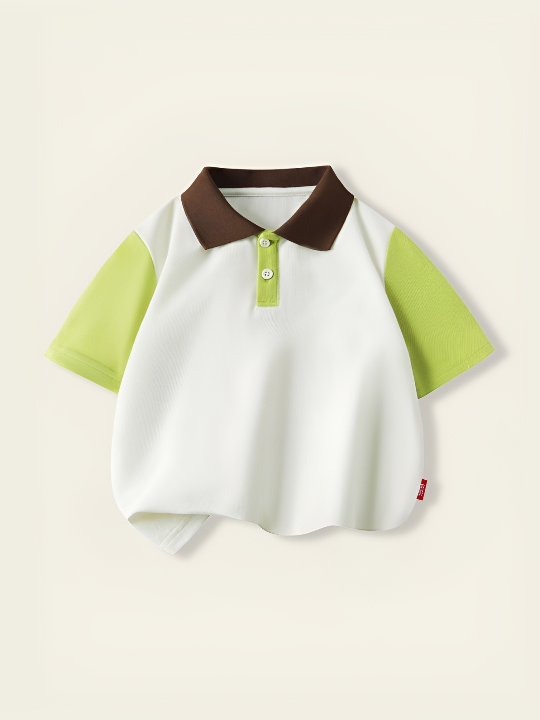 

LULU & SKY Boys Colourblocked Polo Collar Cotton T-shirt, White