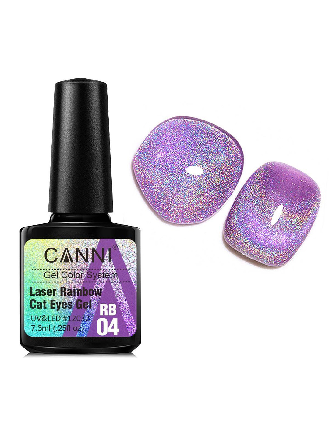 

CANNI Laser Rainbow Cat Eye Gel Nail Polish - 7.3 ml - Shade - RB04, Purple