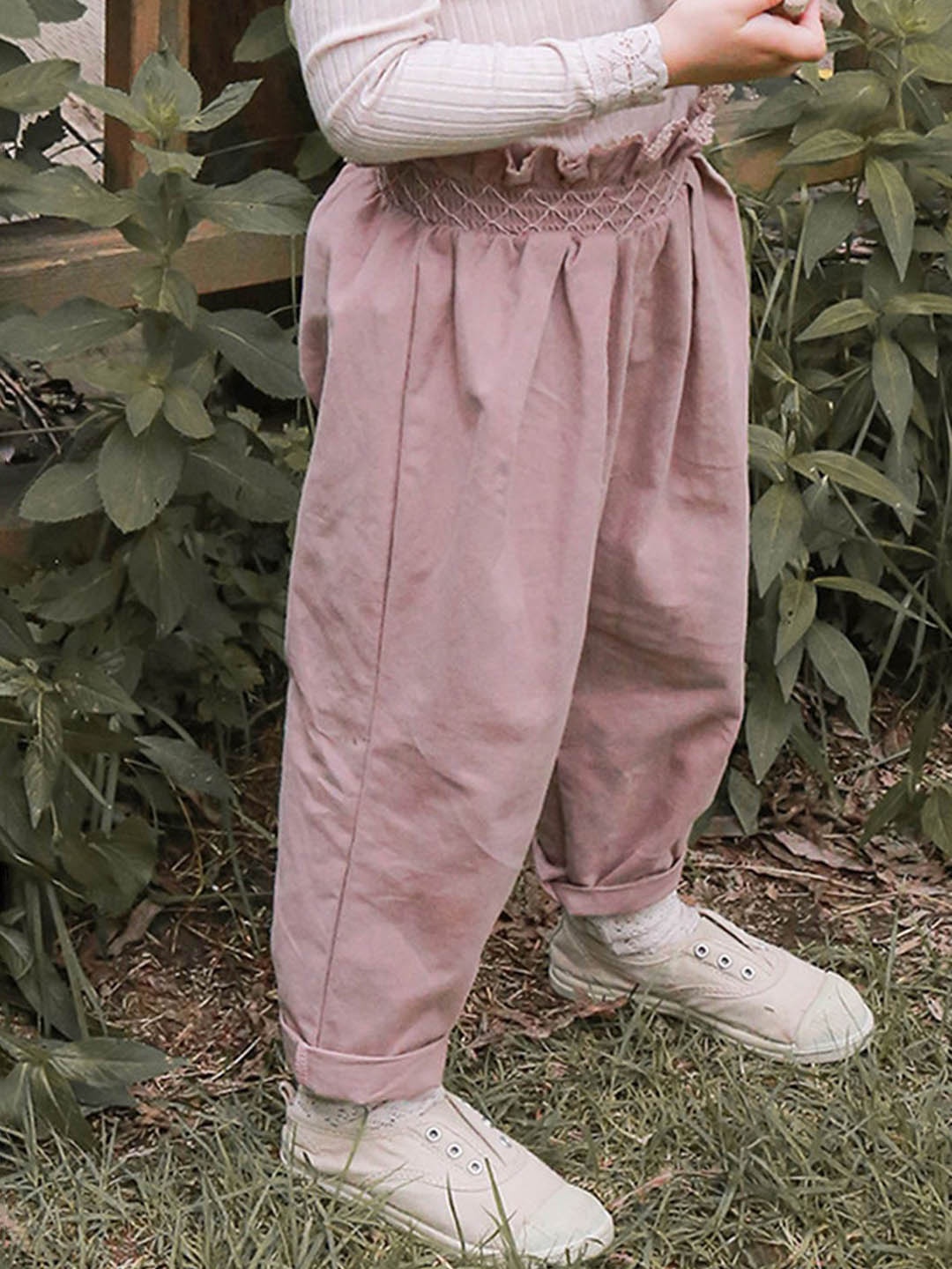 

LULU & SKY Girls Slim Fit High-Rise Trousers, Pink