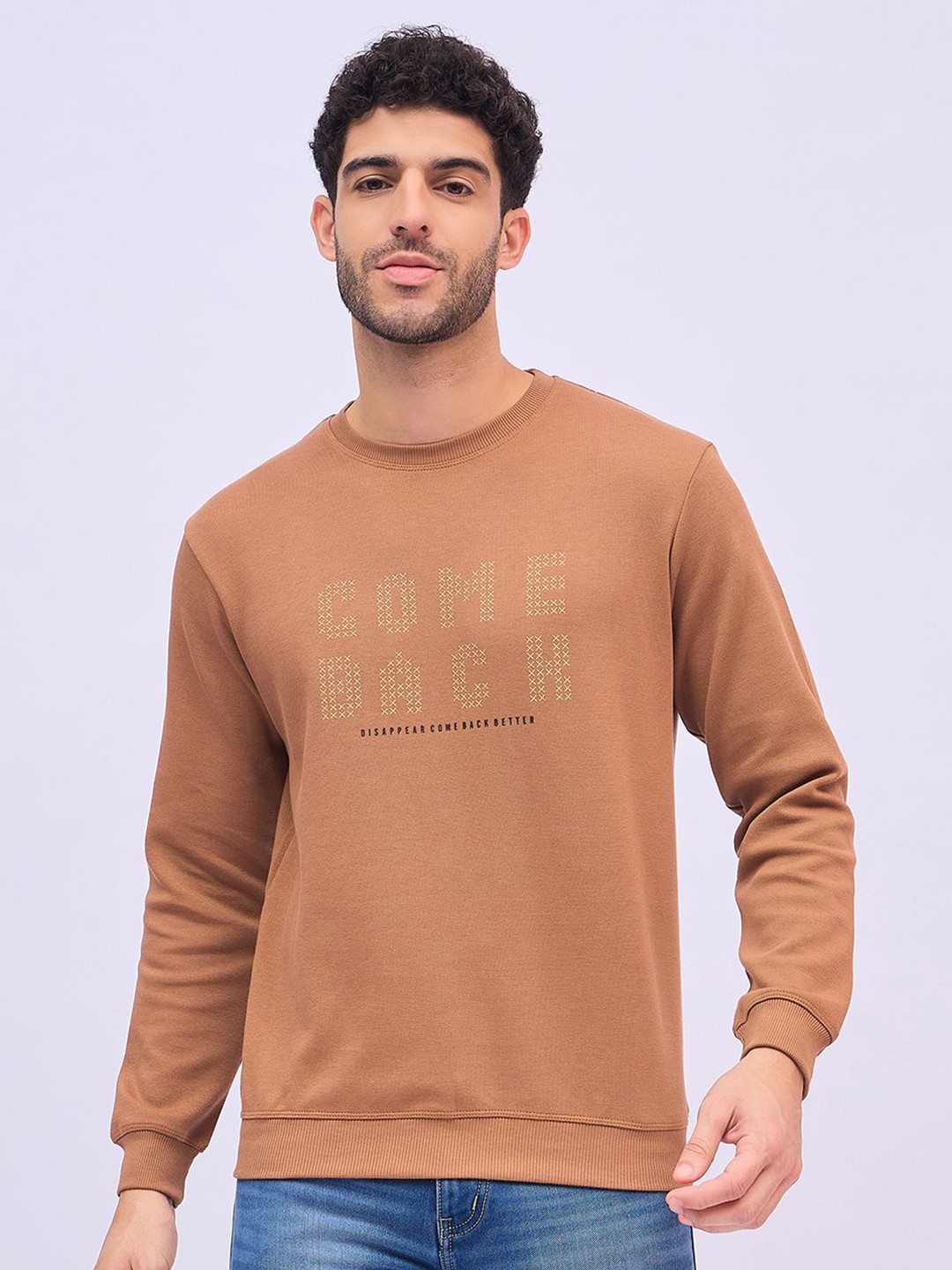 

ARRAY Men Printed Sweatshirt, Brown