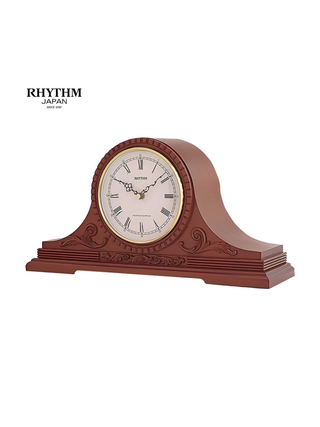 

Rhythm Brown & White Traditional Table Clock