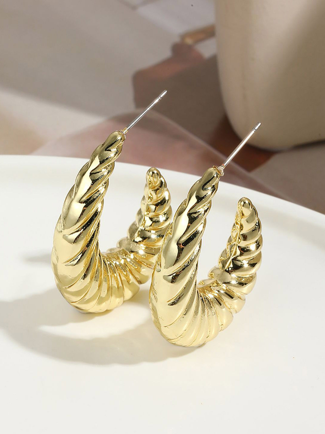 

StyleCast x Revolte Classic Half Hoop Earrings, Gold