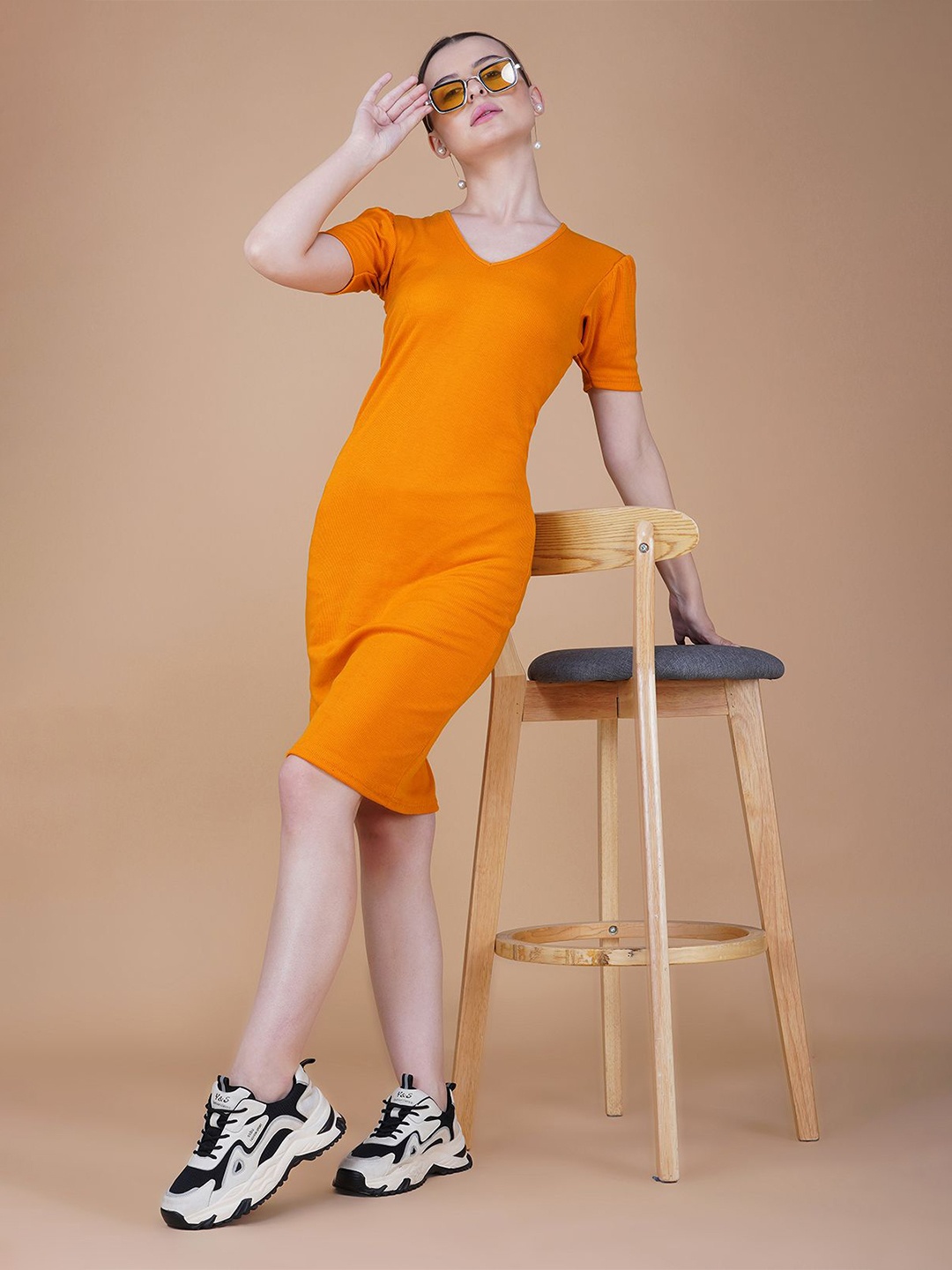 

Lagashi Bodycon Dress, Mustard